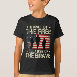 Home Of The Free Because Of The Brave Usa Flag T-Shirt