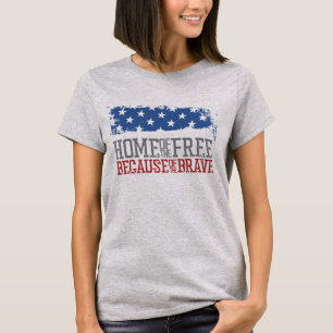 Home of the free because of the brave USA Flag T-Shirt
