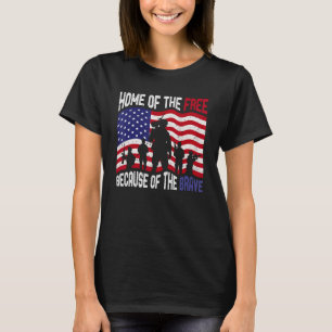Home of The Free Because of The Brave Vintage Vete T-Shirt