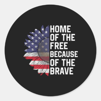 Home Of The Free Because The Brave Usa Flag Classic Round Sticker