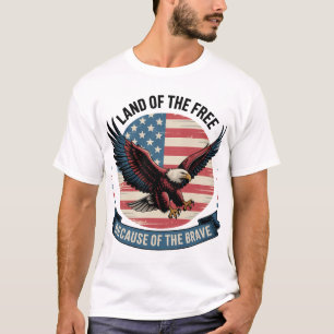 Home of the Free Patriotic Eagle Art T-Shirt