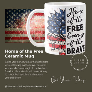 Home of the Free USA Patriotic Ceramic Mug