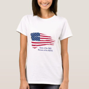 Home of the Free Wavy Flag T-Shirt