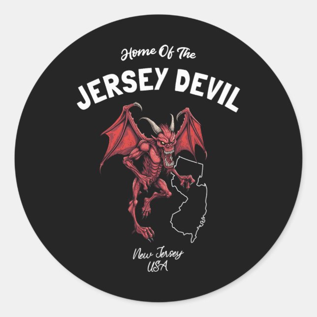 Home Of The Jersey Devil New Jersey Usa Cryptid  Classic Round Sticker (Front)