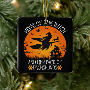 Home Of The Witch And Her Pack Of Dachshunds Cool Ceramic Ornament