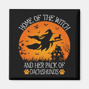 Home Of The Witch And Her Pack Of Dachshunds Cool Magnet