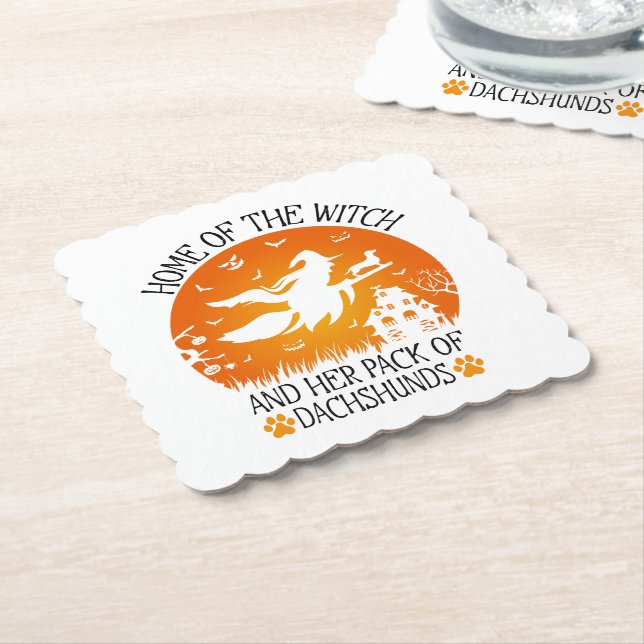 Home Of The Witch And Her Pack Of Dachshunds Cool Paper Coaster (Angled)