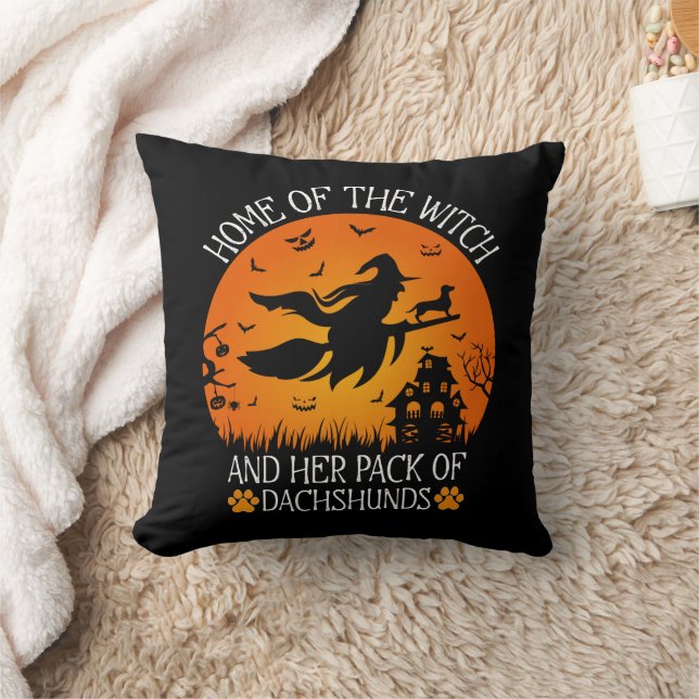 Home Of The Witch And Her Pack Of Dachshunds Cool Throw Pillow (Blanket)