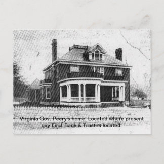 Home of Virginia Governor Peery--Wise, Virginia Postcard