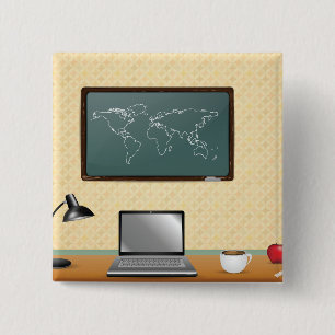 Home Office Desk Laptop Coffee 2 Inch Square Button