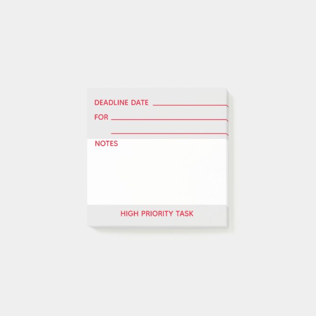 Home office employee high priority task reminder post-it notes (Front)