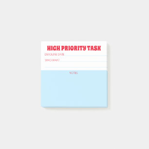Home office employee high priority task reminder post-it notes
