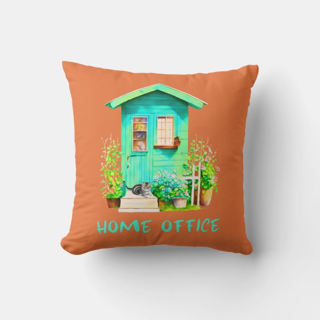 Home Office Garden Shed  Throw Pillow (Front)