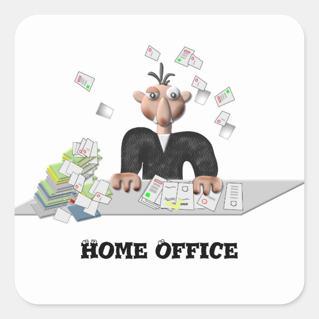 Home Office  , Personalized Square Sticker (Front)