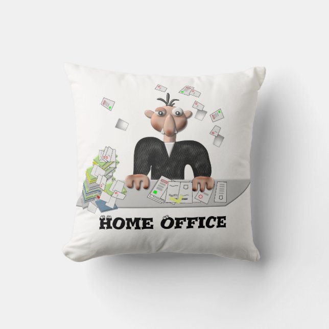 Home Office  , Personalized Throw Pillow (Front)