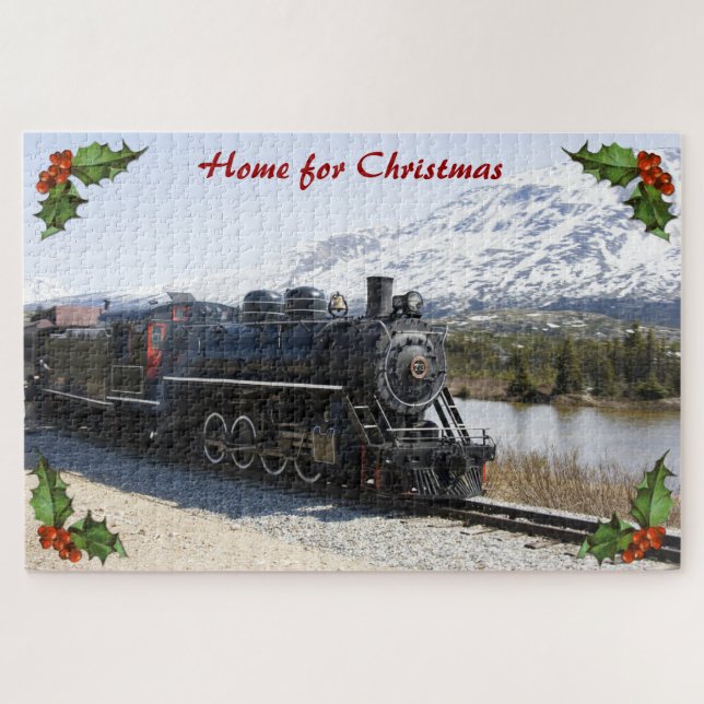 Home on the Train for Christmas Large Puzzle (Horizontal)