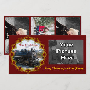 Home on the Train for Christmas Photo Card