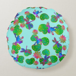 Home on the Water Winter Round Pillow