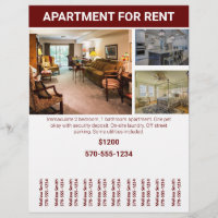 Home or Apartment For Rent Flyer Tear Off Strips