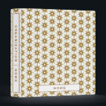 Home Organization | Home | Gold & White Starburst Binder<br><div class="desc">Home organizational three (3) ring binder for organizing your house records and home documents. Features a simple white and gold starburst pattern with custom text in a coordinating white banner with complimentary accents and text. A modern and elegant floral patterned binder to organize your home documents and house records. Shown...</div>