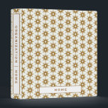 Home Organization | Home | Gold & White Starburst Binder<br><div class="desc">Home organizational three (3) ring binder for organizing your house records and home documents. Features a simple white and gold starburst pattern with custom text in a coordinating white banner with complimentary accents and text. A modern and elegant floral patterned binder to organize your home documents and house records. Shown...</div>