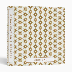 Home Organization   Medical   Gold & White Stars Binder