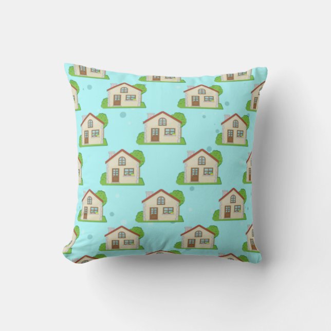 Home Pattern Throw Pillow (Front)