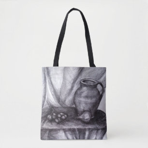 Home Pencil Drawing  All-Over-Print Tote Bag