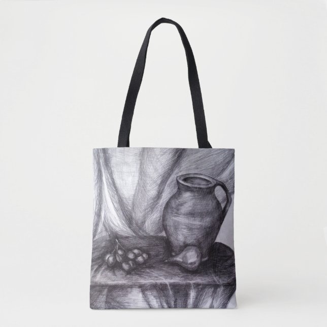 Home Pencil Drawing  All-Over-Print Tote Bag (Front)