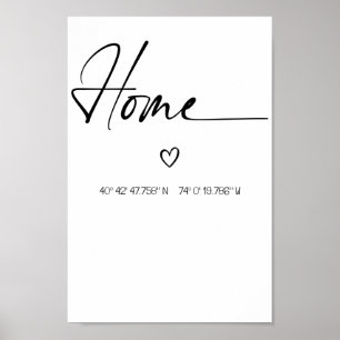 Home Personalised Coordinates Minimalistic Poster