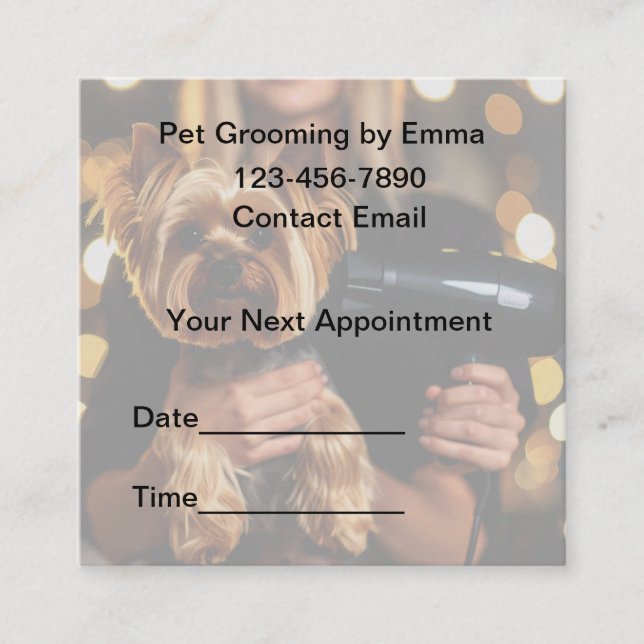 Home Pet Grooming Service Cool Appointment Cards (Front)