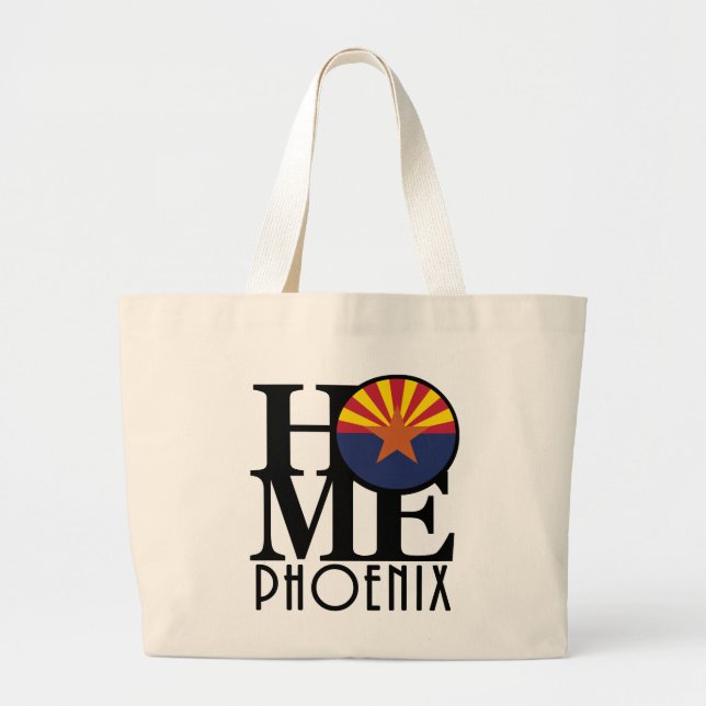 HOME Phoenix Arizona Large Tote Bag (Front)