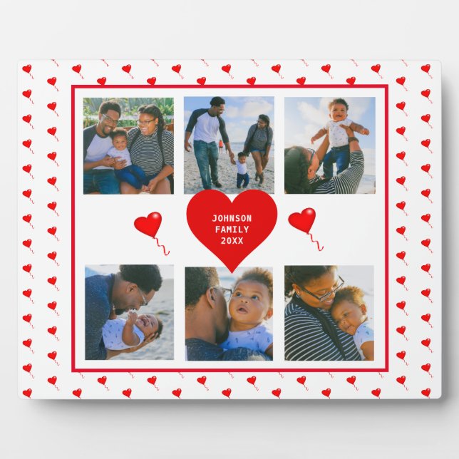 Home Photo Personalized Collage Family Valentine Plaque (Front)