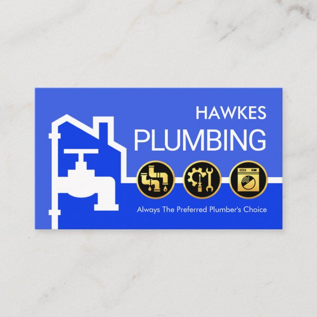Home Pipeline Frame Leaking Faucet Business Card (Front)