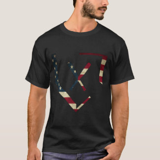 Home Plate Baseball Bats American Flag Baseballin T-Shirt