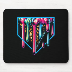 Home Plate Drip - Ice Cream Softll And Sell Mouse Pad