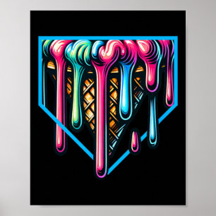 Home Plate Drip - Ice Cream Softll And Sell Poster