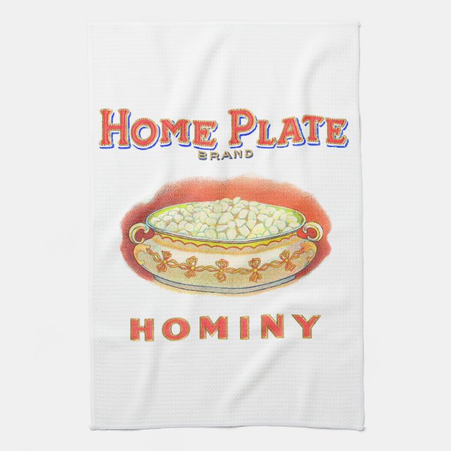 Home Plate Hominy Grits Kitchen Towel (Vertical)