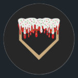 Home Plate Sell Drip Christmas Youth Sports Respec Classic Round Sticker<br><div class="desc">Home Plate Sell Drip Christmas Youth Sports Respect</div>