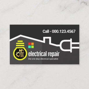 Home Plug Bulb Electric Circuit Business Card