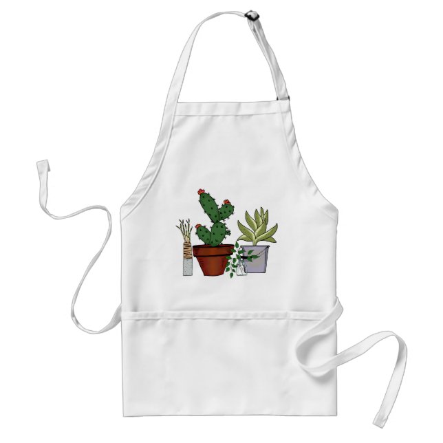 Home Potted Plants Doodle Art Standard Apron (Front)