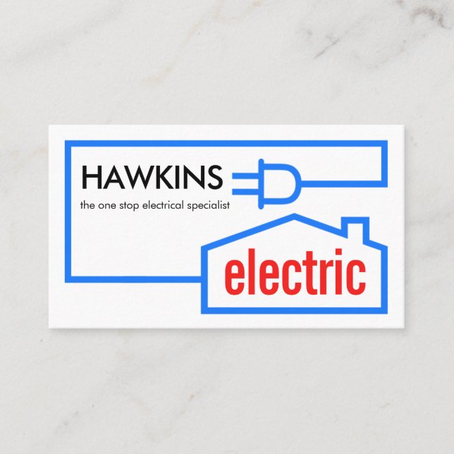 Home Power Plug Electrical Circuit Business Card (Front)