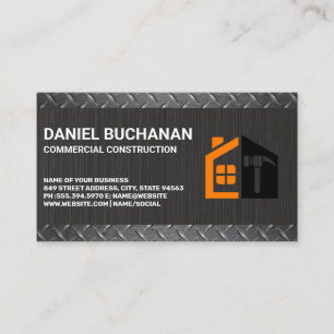 Home Property Metal Construction Business Card