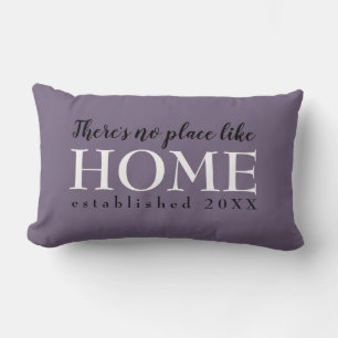 Home Quote Customized Year Established Purple Lumbar Pillow