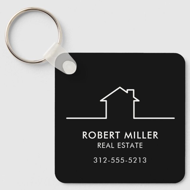 Home Real Estate Realtor Promotional QR Code Keychain (Front)