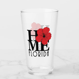 HOME Red Hibiscus Glass