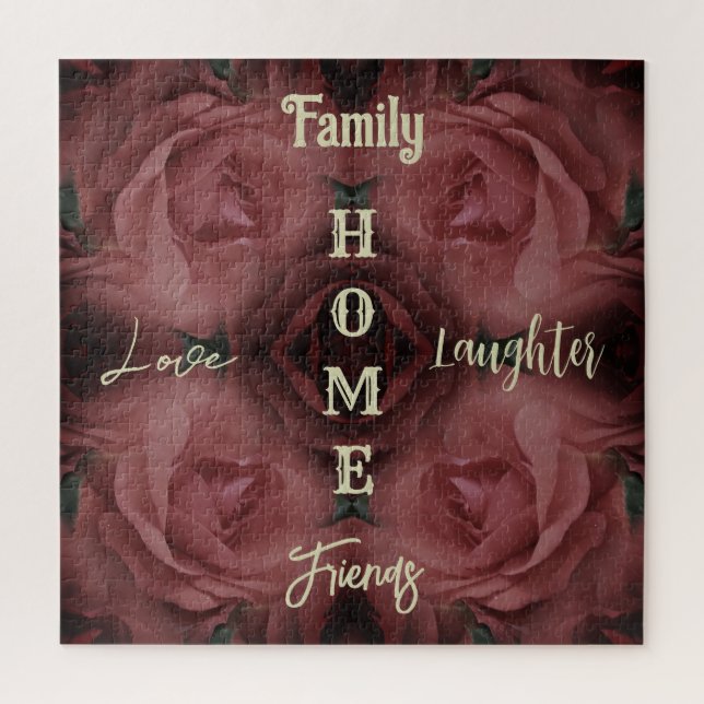 Home Red Rose Abstract Inspirational Words Jigsaw Puzzle (Vertical)
