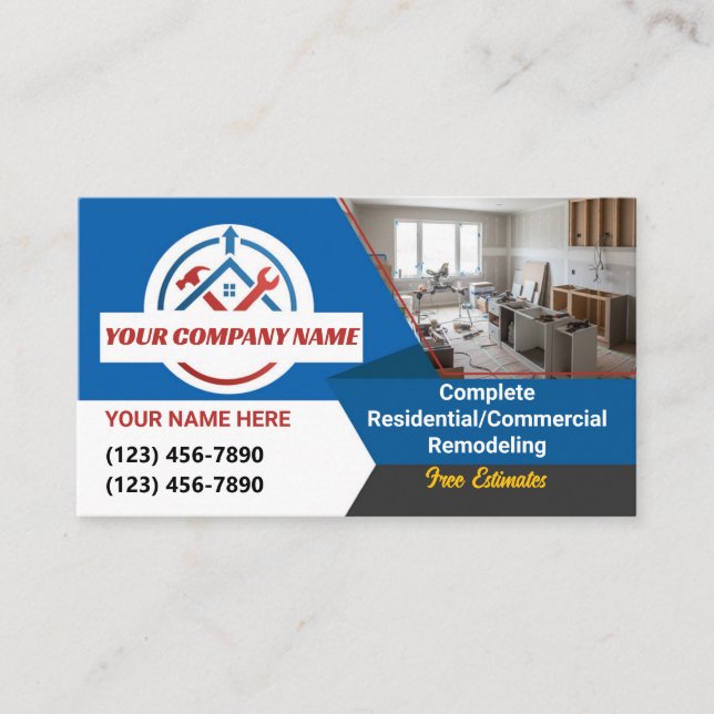 Home Remodeling Business Cards (Front)