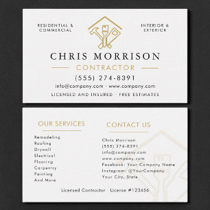 Home Remodeling Construction Contractor Business Card