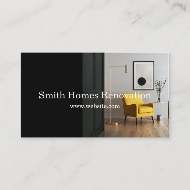 Home Remodeling, Renovation Business Card (Front)